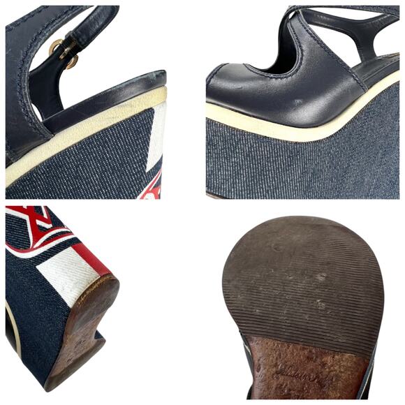 Louis Vuitton Denim Wedge Sandals - Picture 8 of 8